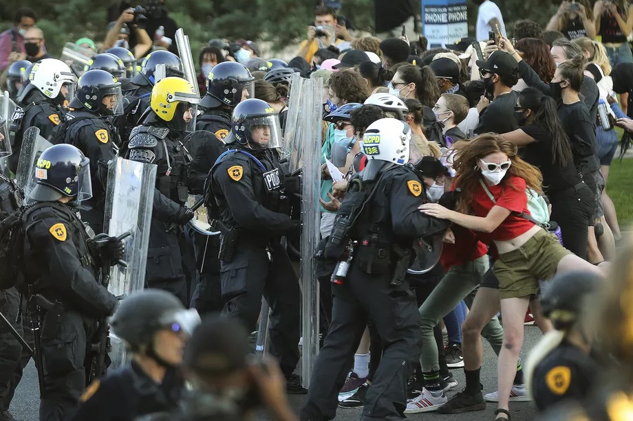 POLICE AND PROTESTERS CLASH